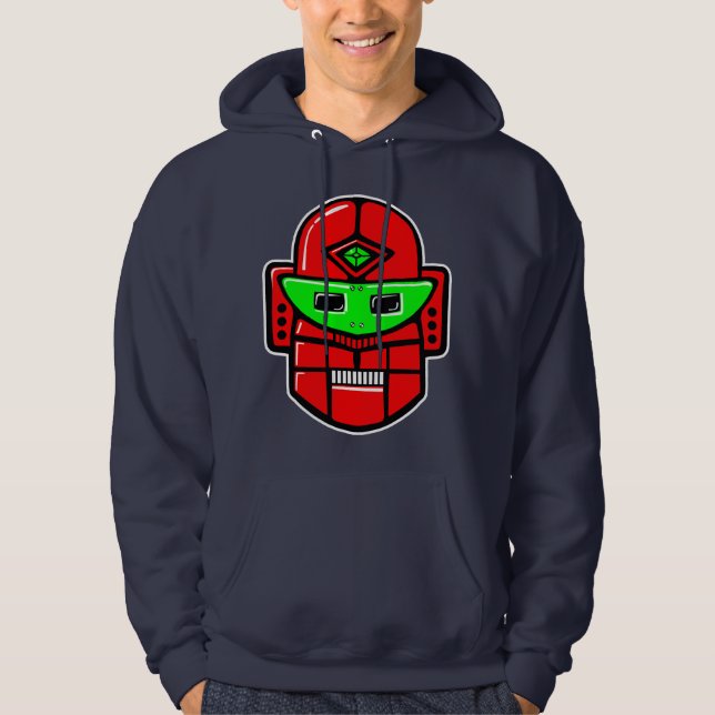 Retro Robot Head - Anpassad Sweatshirt (Framsida)