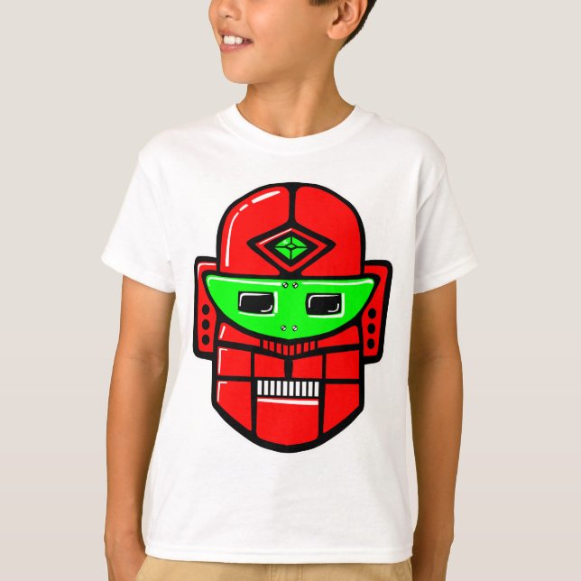 Retro Robot Head - Anpassad Tee (Framsida)