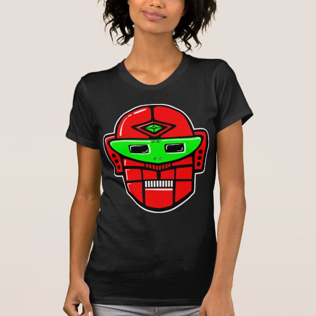 Retro Robot Head - Anpassad Tee (Framsida)