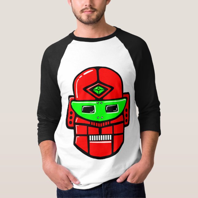 Retro Robot Head - Anpassad Tee (Framsida)