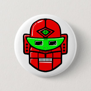 Retro Robot Head Knapp