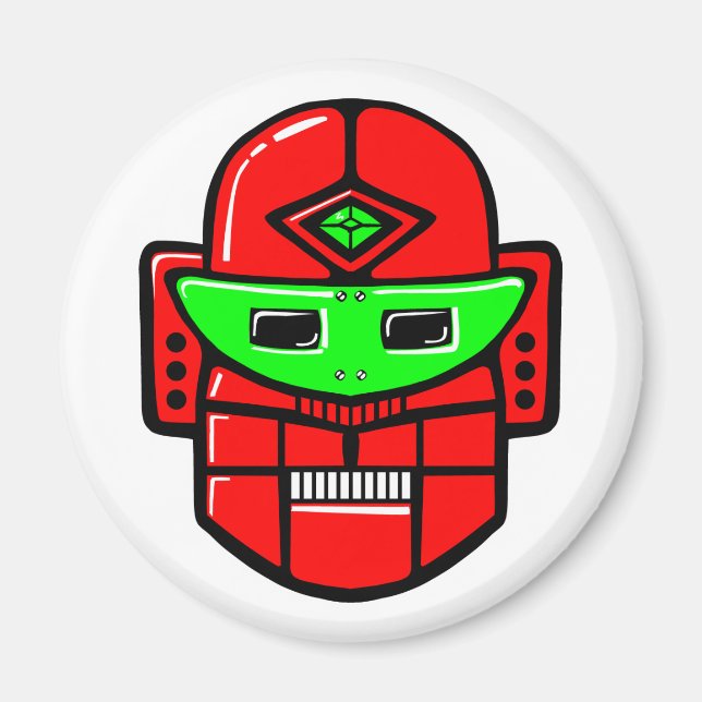 Retro Robot Head Magnet (Framsidan)