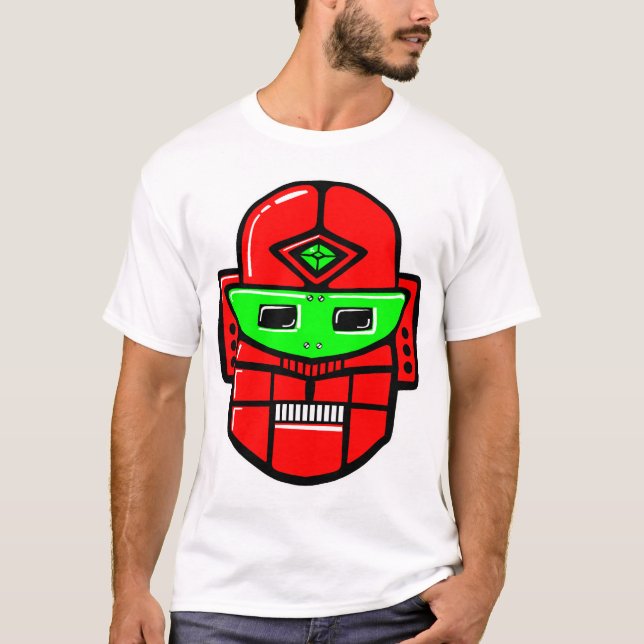 Retro Robot Head T Shirt (Framsida)