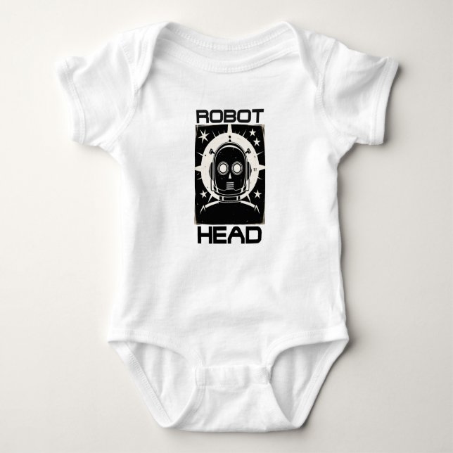 Retro Robot Head T Shirt (Framsida)