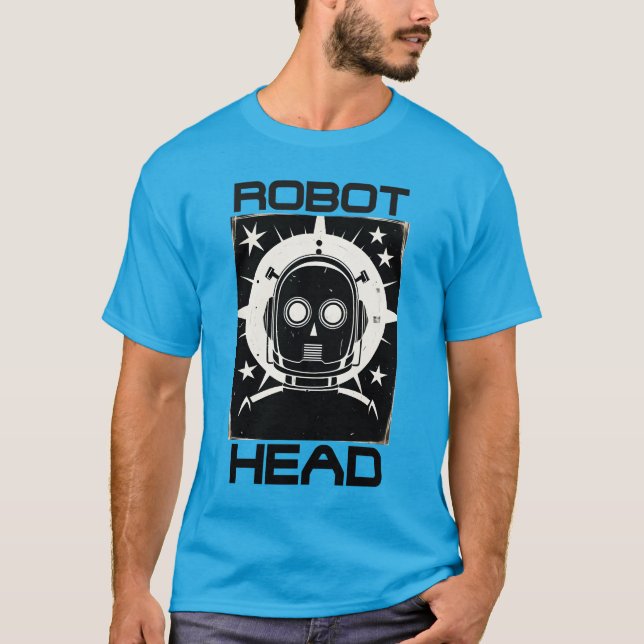 Retro Robot Head T Shirt (Framsida)