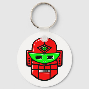 Retro robot-huvud nyckelring
