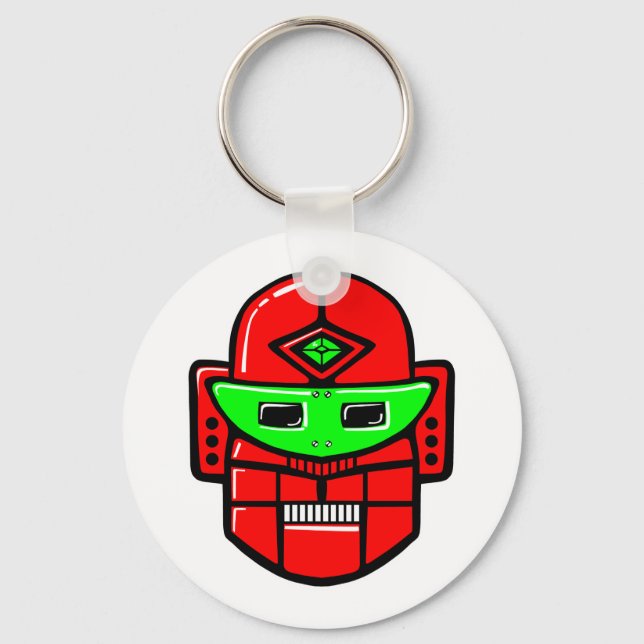 Retro robot-huvud nyckelring (Framsida)