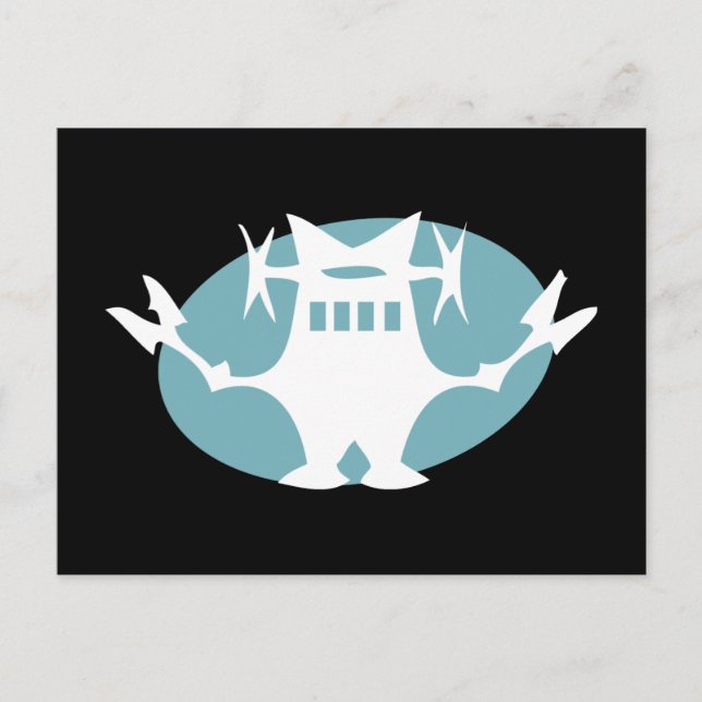 Retro Robot i Blue Vykort (Framsida)