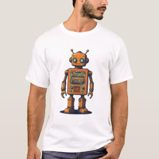 Retro Robot Logotyp T Shirt