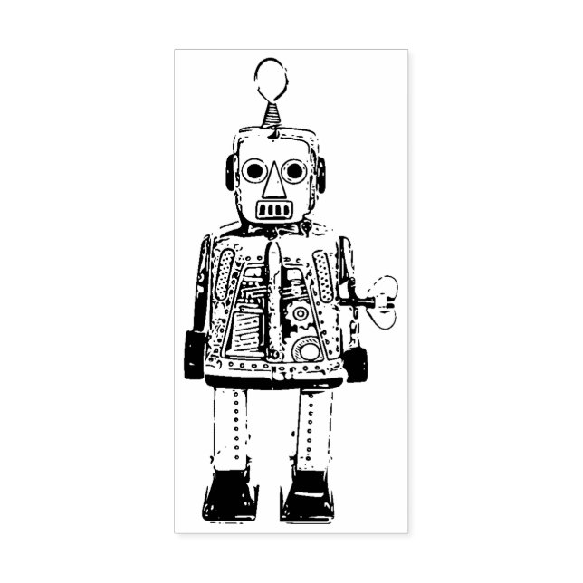 Retro Robot Stämpel (Tryck)