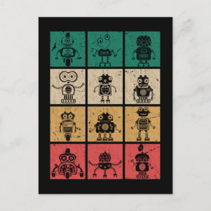 Retro Robot Vintage Robotik Vykort