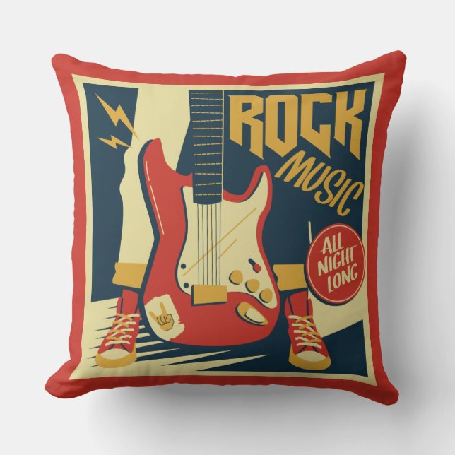 Retro Rock musik dekorativ kudde (Framsida)