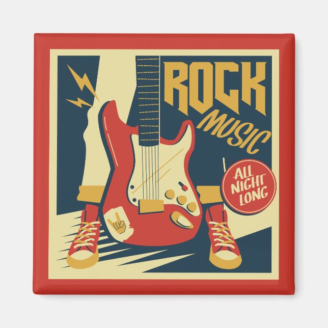 Retro Rock musik magnet (Framsidan)
