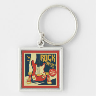 Retro Rock musik nyckelringar