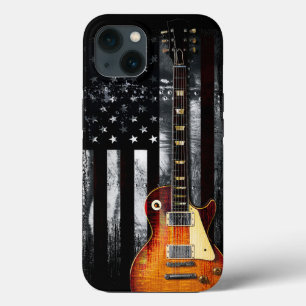 Retro Rock N Roll American Flagga Guitar