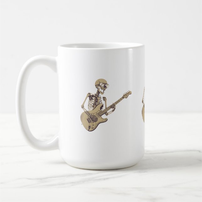 Retro Rock Skeleton Guitar Graphic Kaffemugg (Vänster)