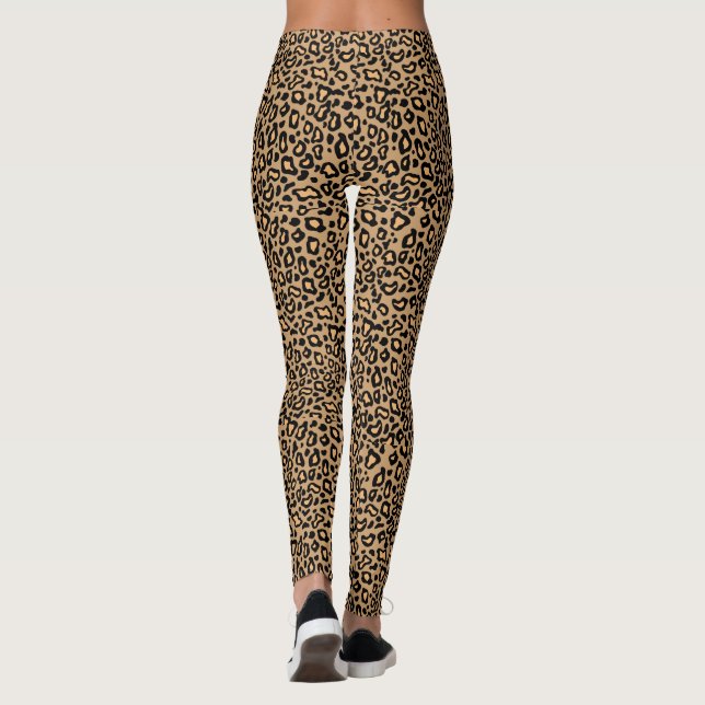 Retro Rockabilly Dam Leggings Leopardmönster (Baksida)