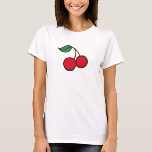 Retro Rockabilly Körsbär T-Shirt Top