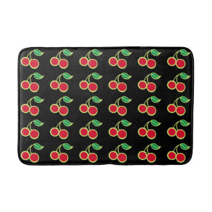 Retro Rockabilly Röd Körsbär Badrum Badmatta Matto Badrumsmatta