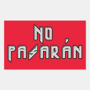 Retro Rocker - ingen Pasaran Rektangulärt Klistermärke