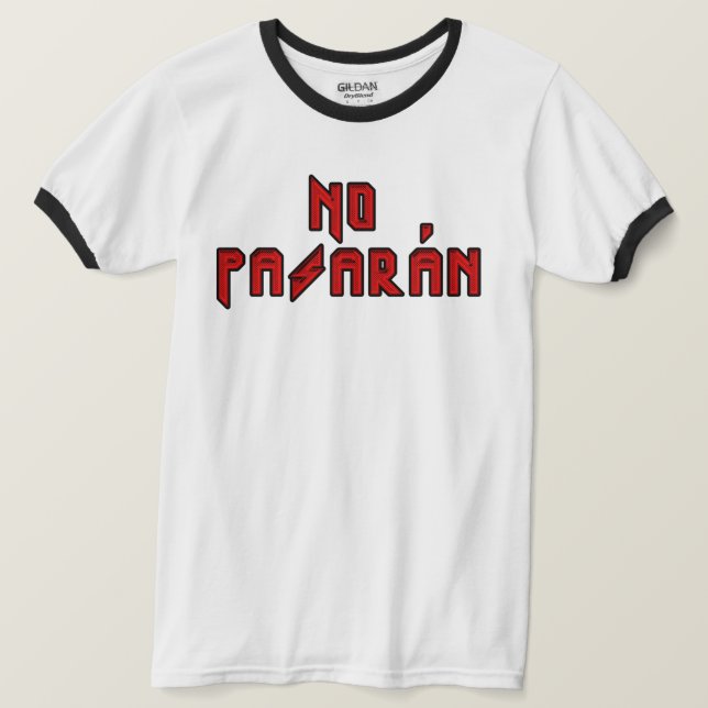 Retro Rocker - No Pasaran T Shirt (Design framsida)