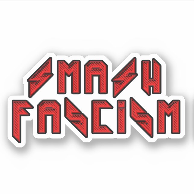 Retro Rocker - Smash Fascism Klistermärken (Framsida)