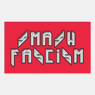 Retro Rocker - Smash Fascism Rektangulärt Klistermärke