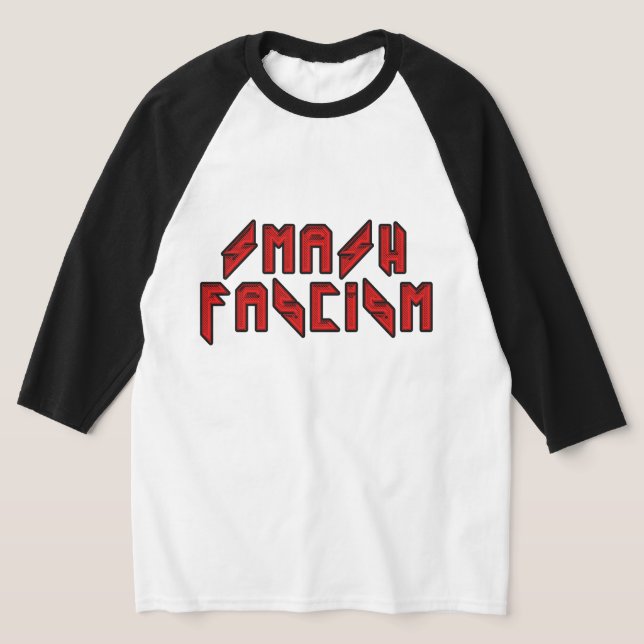 Retro Rocker - Smash Fascism T Shirt (Laydown)