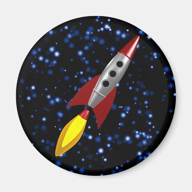 Retro Rocket 3d Magnet (Framsidan)