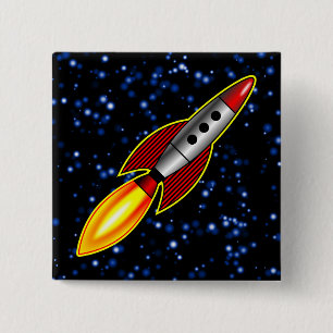 Retro Rocket - Anpassad Knapp