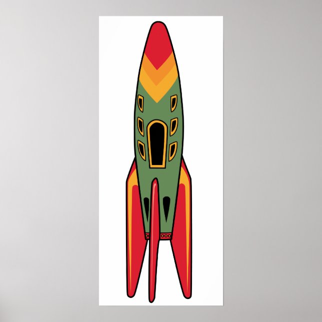 Retro Rocket - Färg Poster (Framsidan)