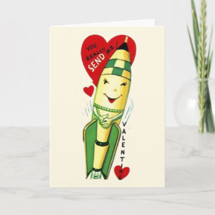 Retro Rocket Frakt Valentine Day Card Helgkort