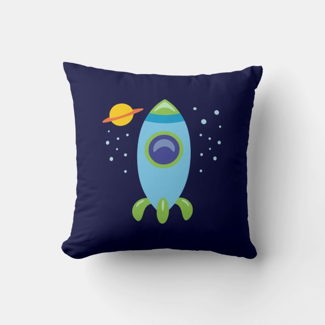 Retro Rocket Kudde (Framsida)