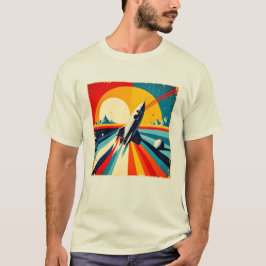 Retro Rocket Launch T Shirt