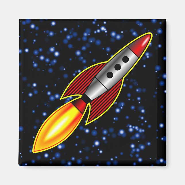 Retro Rocket Magnet (Framsidan)