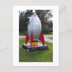Retro Rocket Photo Vykort