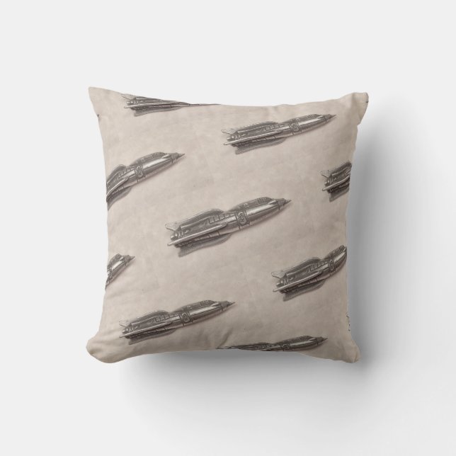 Retro Rocket Pillow med Springtime Creations Kudde (Framsida)