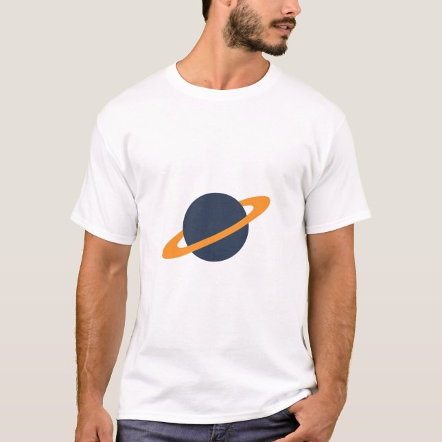 Retro Rocket Ship Orbiting Dark Planet - Outer Spa T Shirt (Framsida)