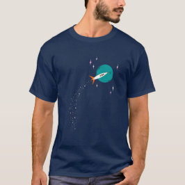 Retro Rocket till Måne T Shirt