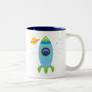 Retro Rocket Två-Tonad Mugg