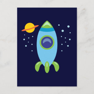 Retro Rocket Vykort