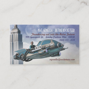 Retro Rocketeer visitkortar Visitkort