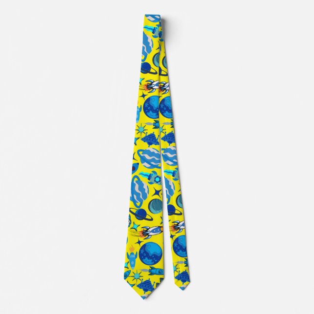 Retro Rockets i rymden. B Gult BG Slips (Framsida)