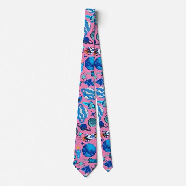 Retro Rockets i rymden. Rosa BG Slips (Framsida)