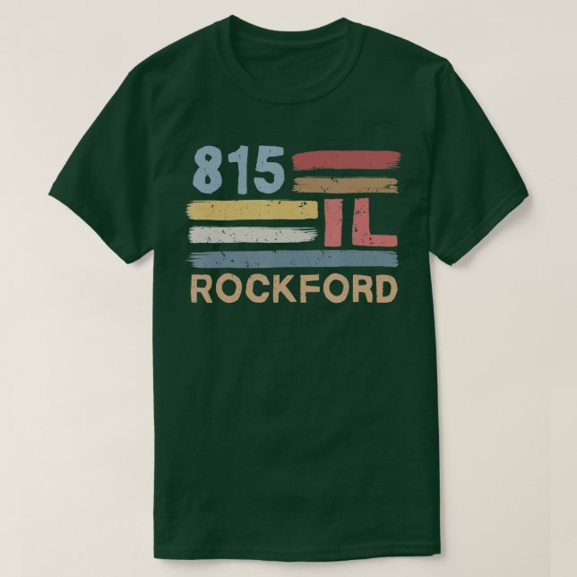 Retro Rockford Area Code 815 Bostadsstat Illin T Shirt (Design framsida)