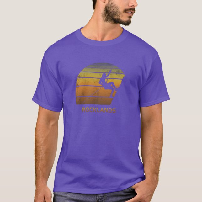 Retro Rocklands South Africa Rock Climbing Fan gif T Shirt (Framsida)