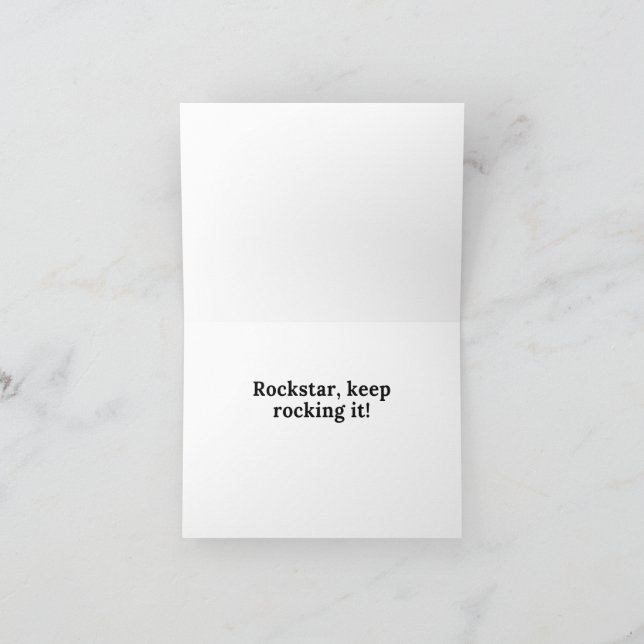 Retro Rockstar Employee - tackkort (Inuti)