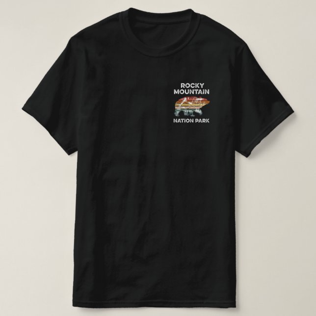 RETRO ROCKY MOUNTAIN NATIONAL PARK COLORADO BEAR T SHIRT (Design framsida)
