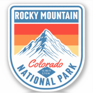 Retro Rocky Mountain National Park Colorado vandri Klistermärken