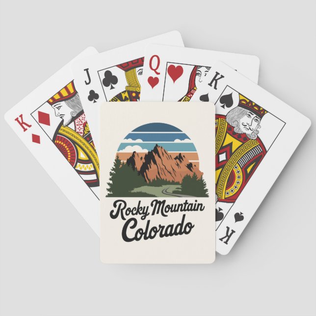 Retro Rocky Mountain nationalpark Casinokort (Baksidan)